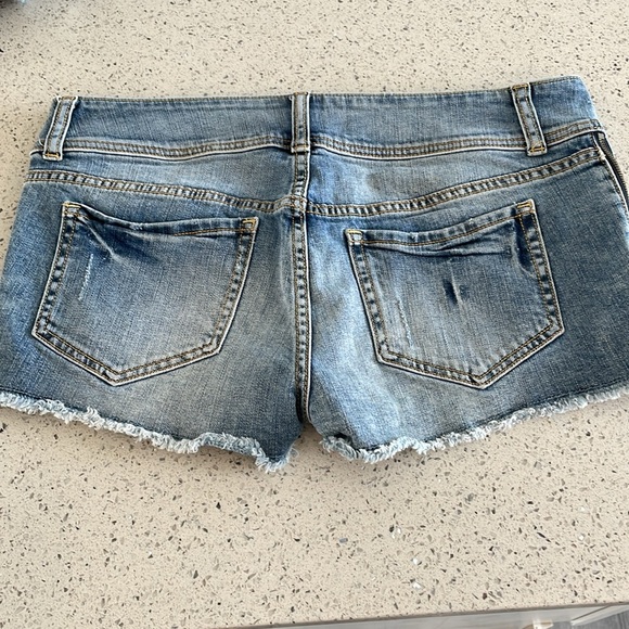 Victoria’s Secret hipster denim shirts. Size 8. Zippers on sides work. Blue. - Picture 5 of 6